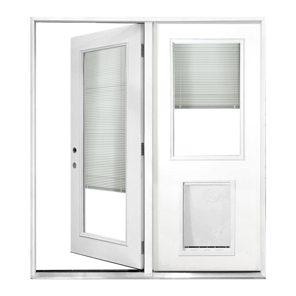 Steves and Sons 60 inch x 80 inch Mini-Blind Primed White Prehung Right-Hand... by Steves and Sons