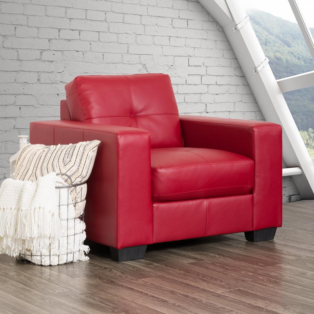 CorLiving Lea 3Piece Red Bonded Leather Power Recliner Sofa and Chair