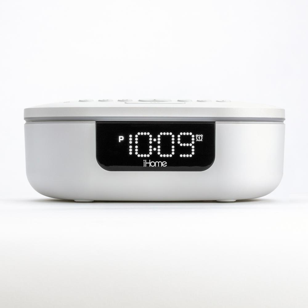Uv C White Sanitizer Dual Alarm Clock With Bluetooth Speaker And Usb Charging Iuvbt1wx4 The Home Depot