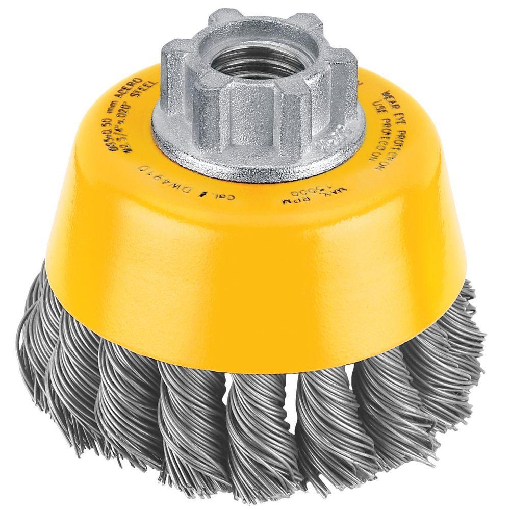 DEWALT 3 in. x 5/8 in. Carbon Knot Wire Cup BrushDW4910 Y The Home Depot