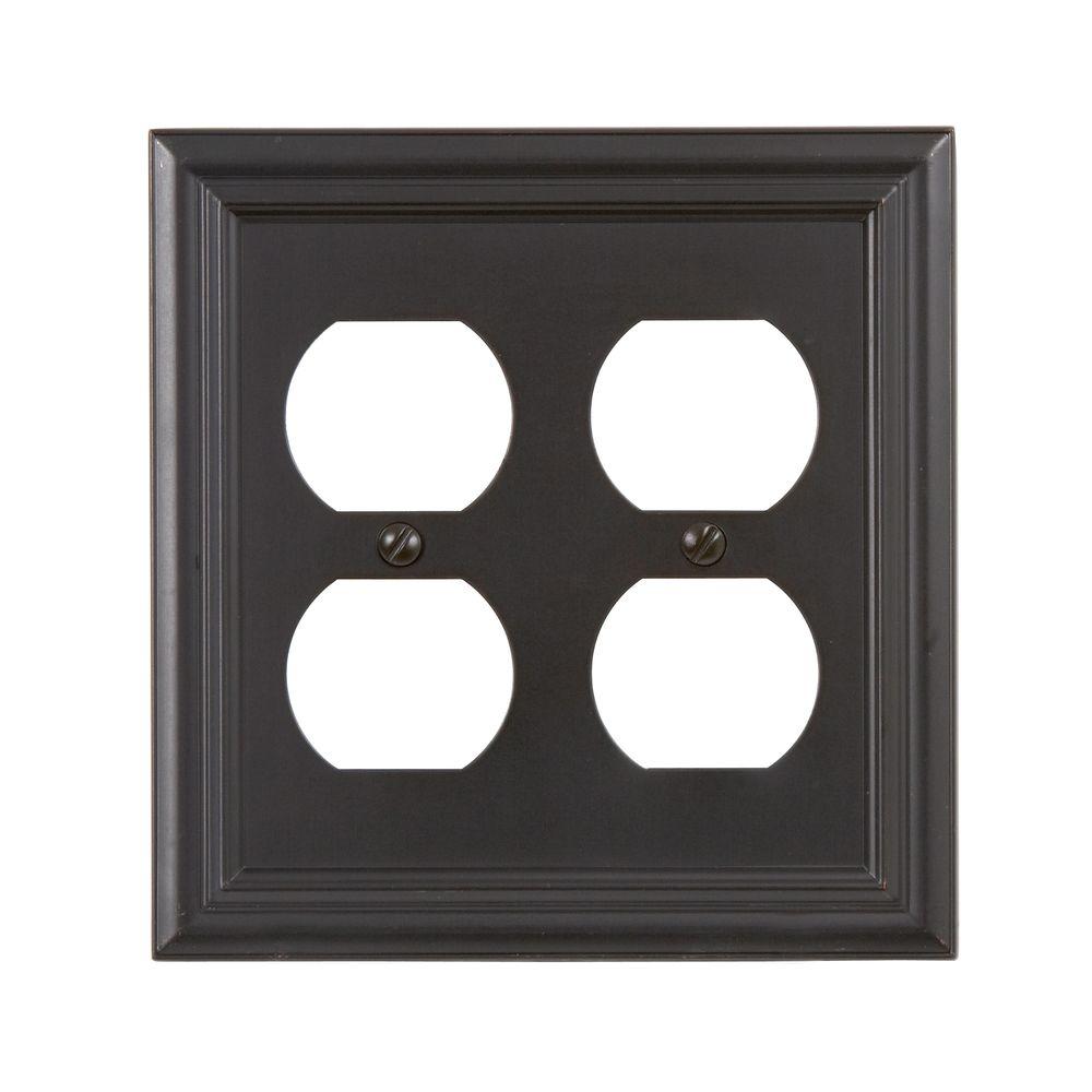 Amerelle Continental 2 Duplex Wall Plate Oil Rubbed Bronze94DDORB