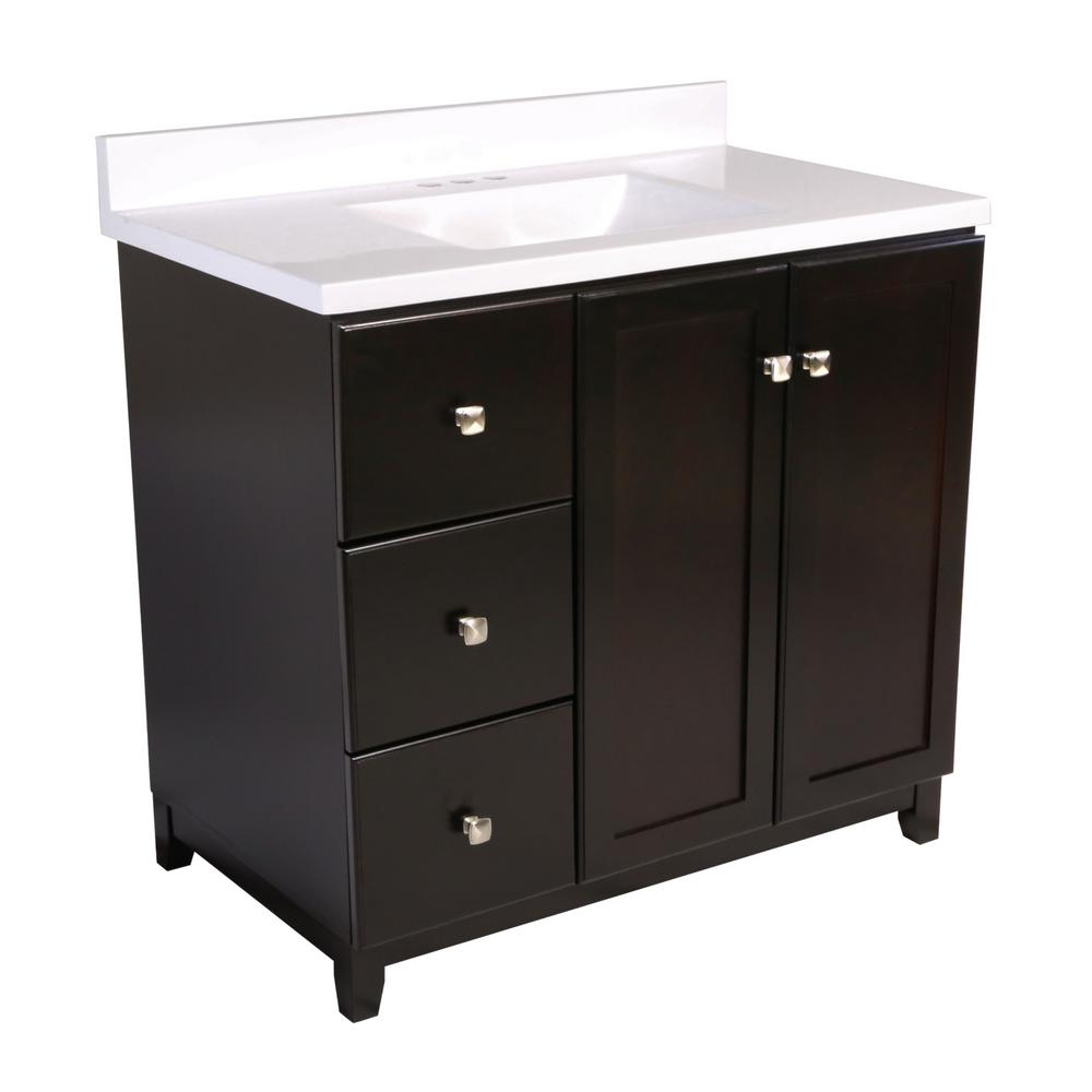 Design House 36 in. x 21 in. x 33 in. Shorewood 2-Door 2-Drawer Vanity