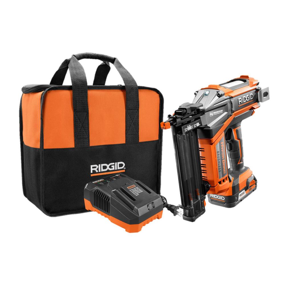 Ridgid Brad Nailer Hyperdrive Cordless Brushless Li Ion 18v 18 Gauge 2