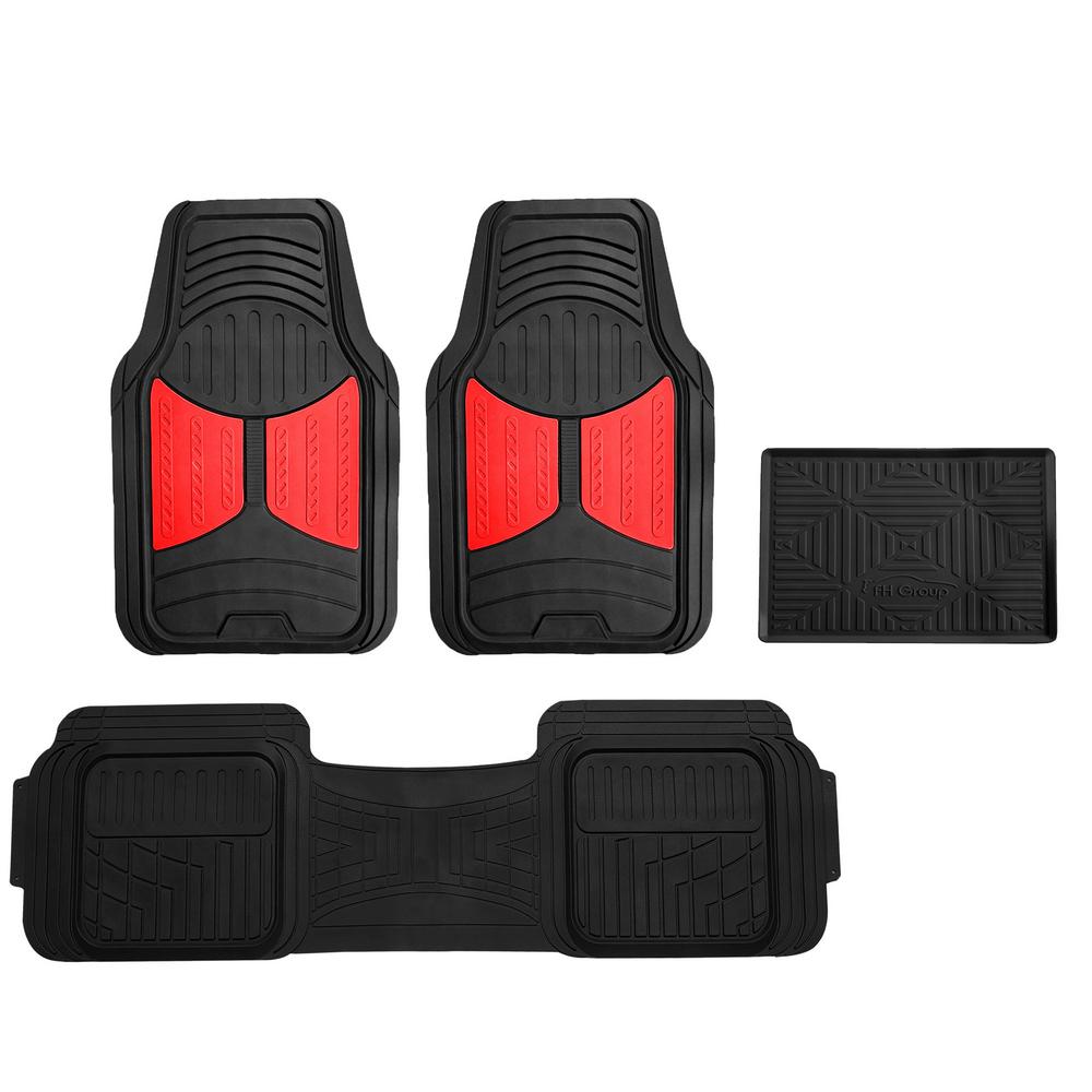 FH Group Trimmable HeavyDuty 28 in. x 18 in. Rubber Floor Mats