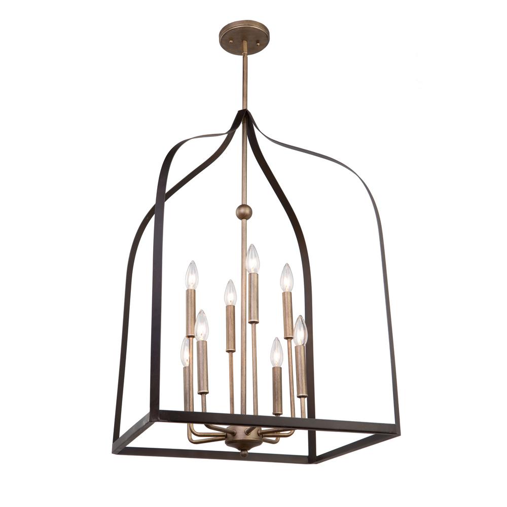 Worthington 8Light Oil Rubbed Bronze and Antique Gold Chandelier