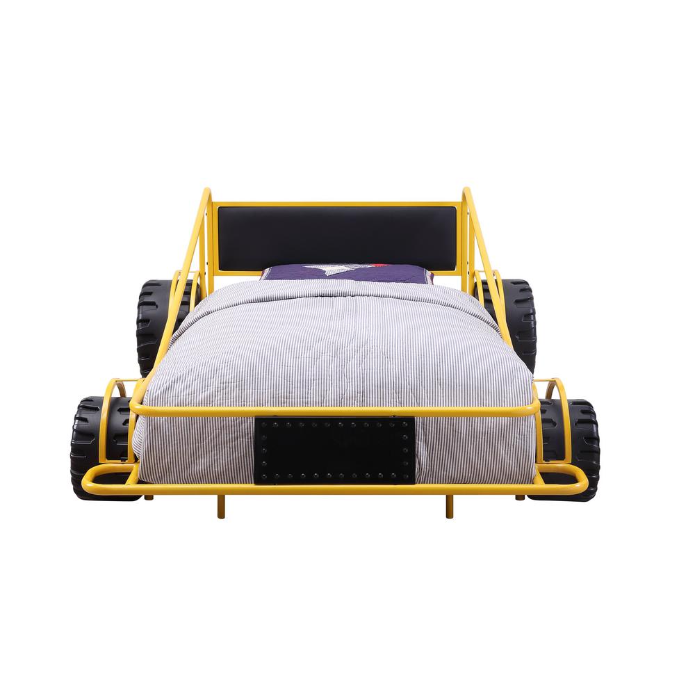 Acme Furniture Taban Yellow And Black Pu Twin Bed 38085t The Home Acme Furniture Taban Yellow And Black Pu Twin Bed