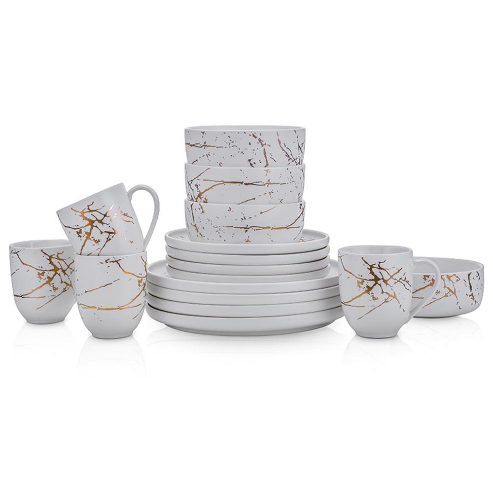Gold and White Dinnerware Sets Dinnerware The Home Depot