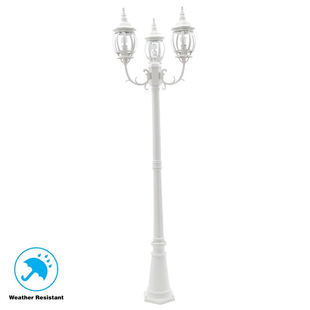 Newport Coastal Dunbar Nautical White Outdoor Post Light 7982 21w 3 Head White Outdoor Post Light