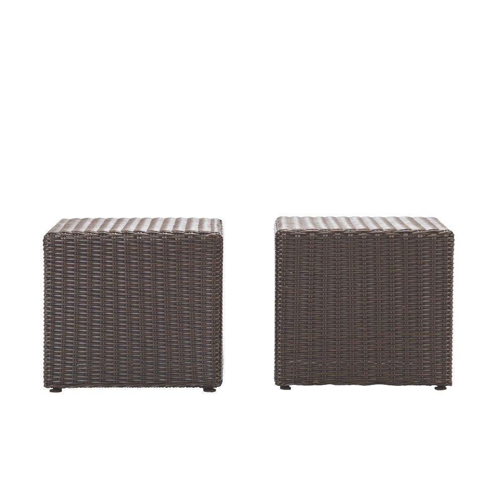 Hampton Bay Pembrey Brown AllWeather Wicker Patio Storage CubeHD14220