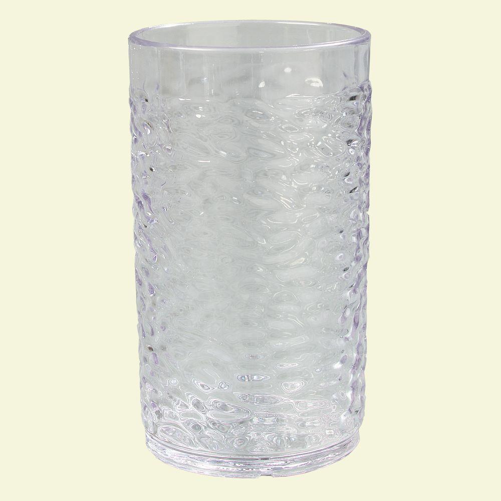 Carlisle 9 5 Oz San Plastic Pebble Optic Tumbler In Clear Case Of 24 550907 The Home Depot