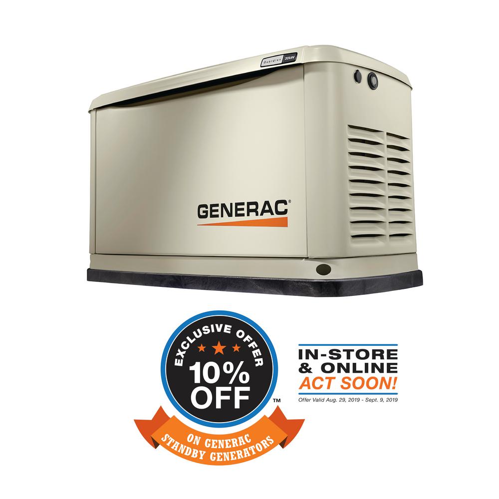 Generac Guardian Series 20000-Watt (LP)/18000-Watt (NG) Air-Cooled ...