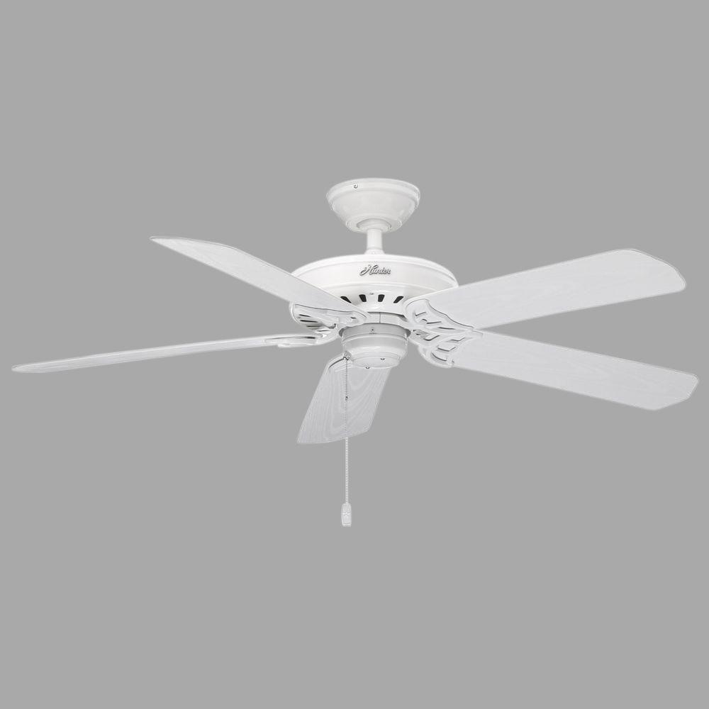 Hunter Bridgeport 52 In Indoor Outdoor White Damp Rated Ceiling