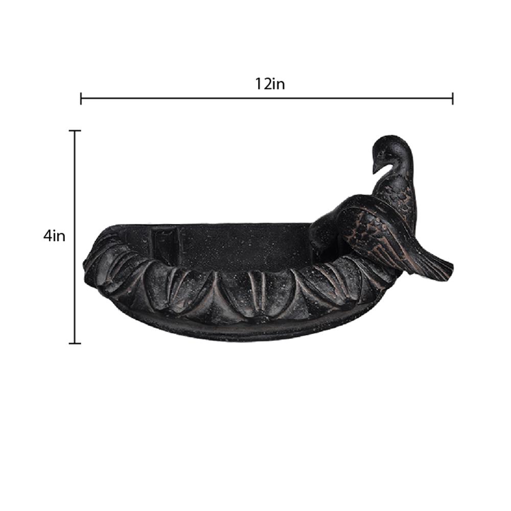 Mpg Charcoal Cast Stone Wall Mounted Birdbath Pf7274ac The Home Mpg Charcoal Cast Stone Wall Mounted