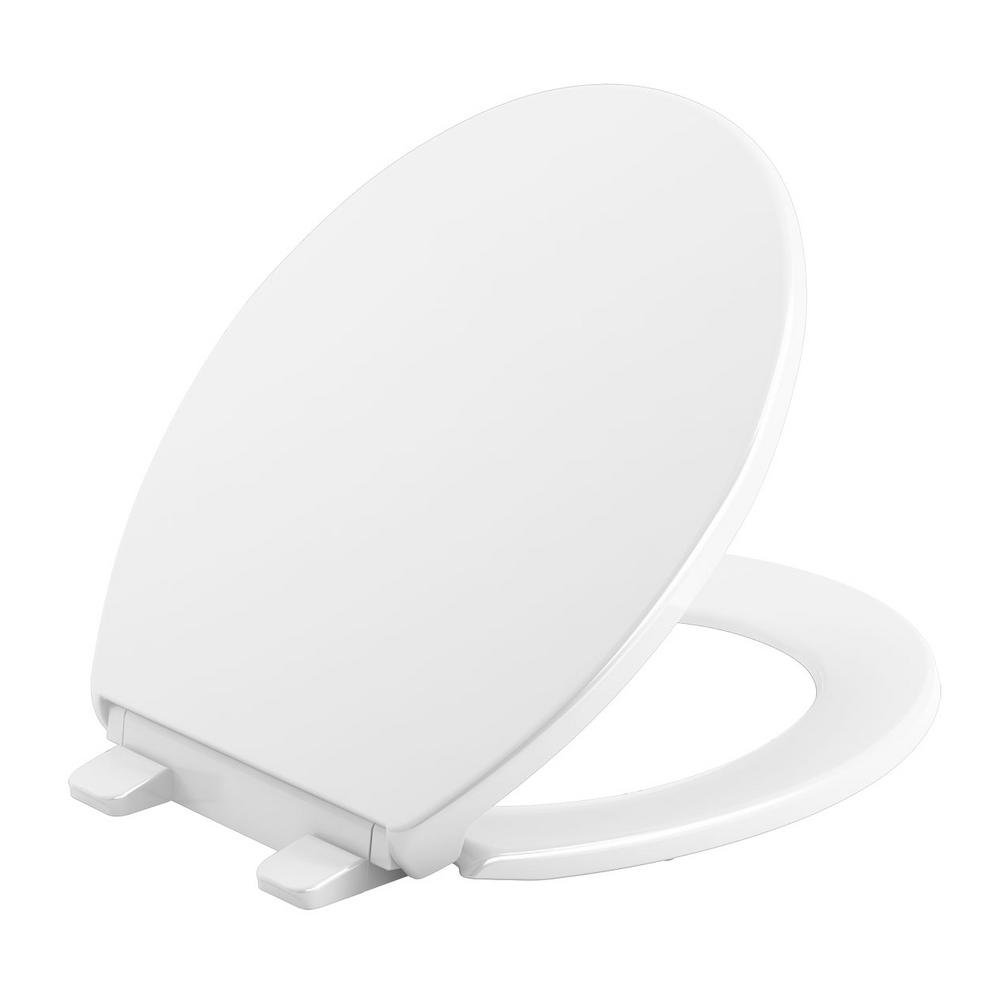 KOHLER Brevia SlowClose Round Closed Front Toilet Seat in WhiteK