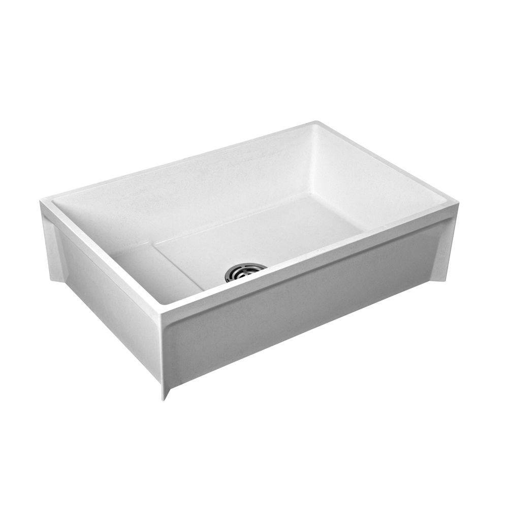 KOHLER Harborview 48 in. CastIron Top Mount/Wall Mount Utility Sink in