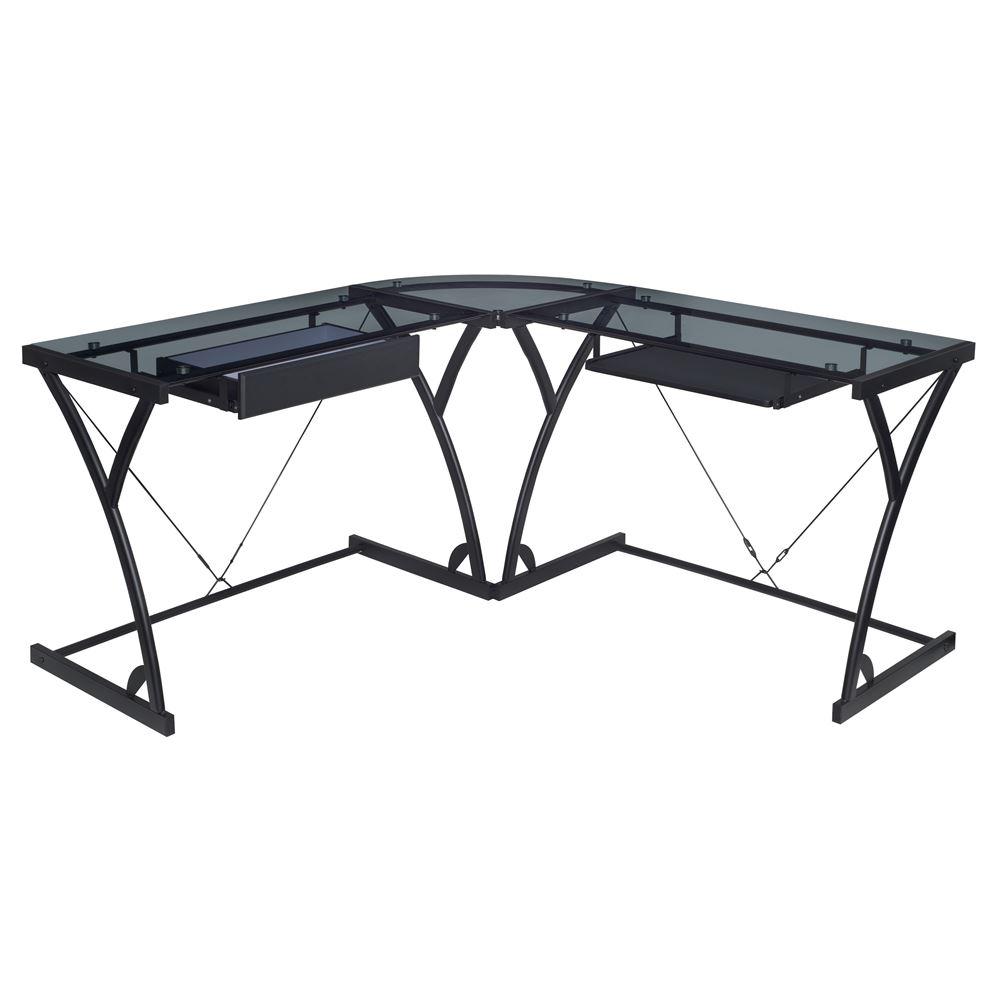 Regency 58 In Black L Shaped 1 Drawer Computer Desk With