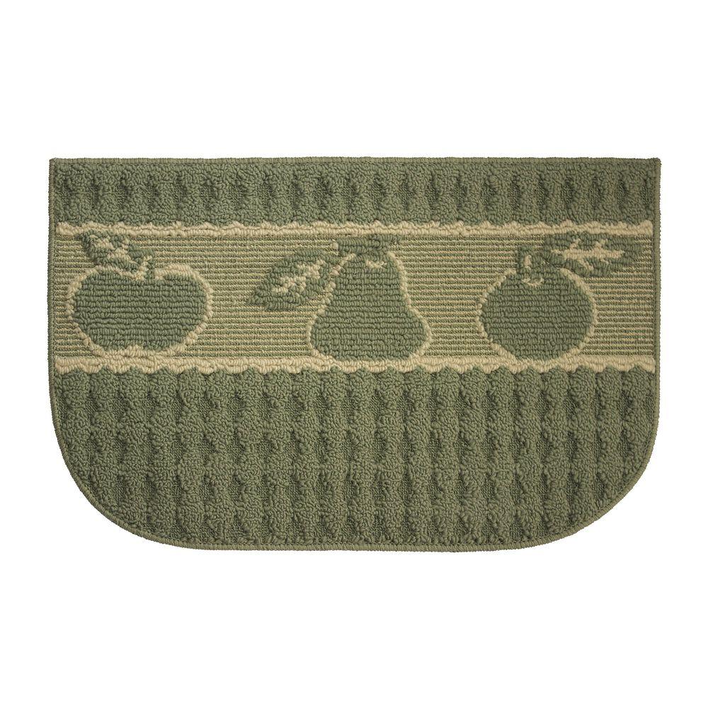 Creative Home Ideas Basic Fruit Textured Loop Sage Berber 18 In X 30   Sage Berber Creative Home Ideas Kitchen Rugs Mats Ymk005094 64 1000 