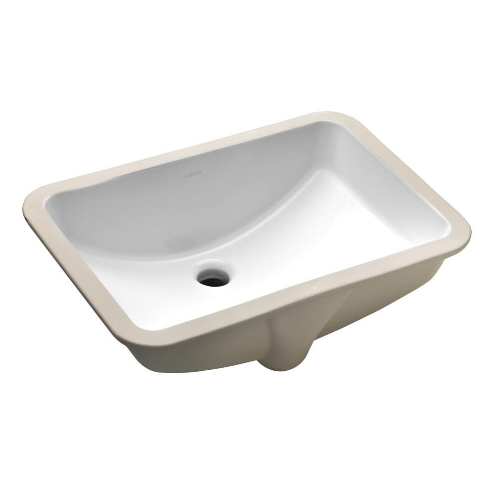 Kohler Undermount Bathroom Sink With Overflow Drain Ladena White