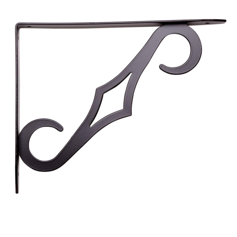 Knape & Vogt Colonial 7.75 in. x 1 in. Black 25 lb. Decorative Shelf