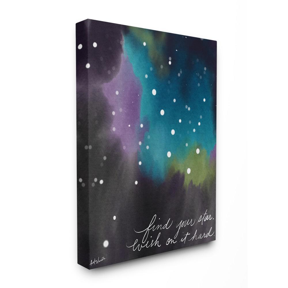 Find Your Star Blue Purple and Green Sky Watercolor Space
