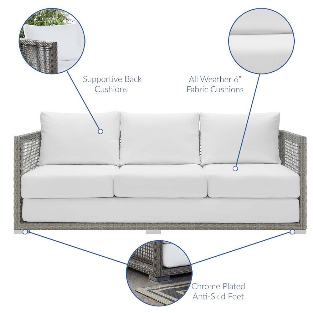 Modway Aura Gray Wicker Outdoor Sofa With White Cushions Eei 2923 Gry Whi The Home Depot - Aura Gray Wicker Outdoor Sofa With White Cushions By Modway Modway Aura Gray Wicker Outdoor Sofa With White Cushions Eei 2923 Gry Whi The Home Depot - Aura Gray Wicker Outdoor Sofa With White Cushions By Modway