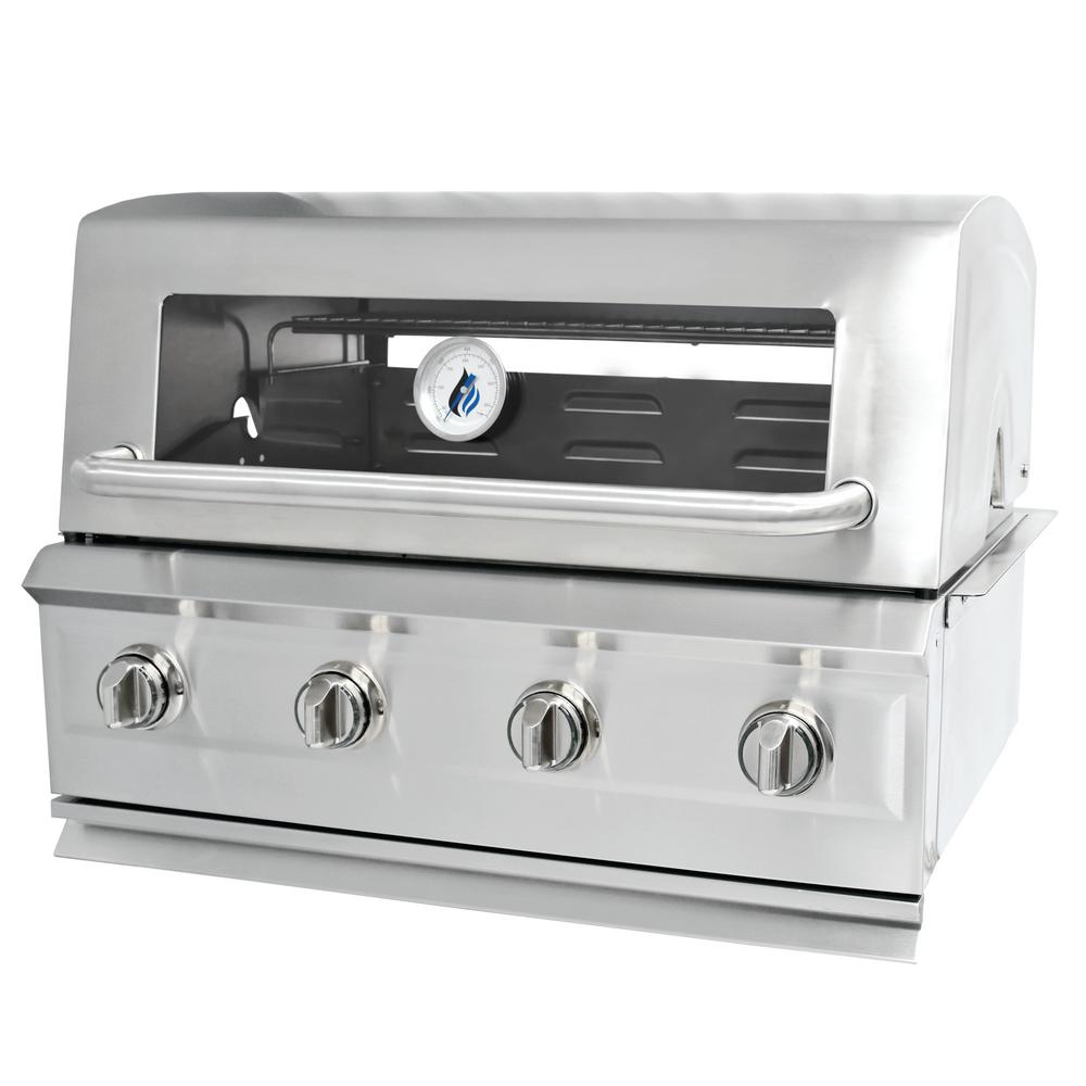 KitchenAid 4-Burner Built-in Propane Gas Island Grill Head in Stainless