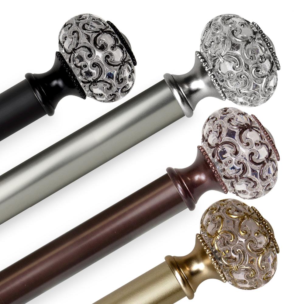 Emoh 1 Inch Dia 120 170 Adjustable Lavish Single Curtain Rod In