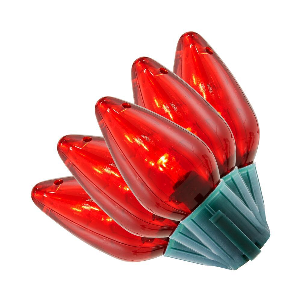 Home Accents Holiday 16 ft. 9 in. 25-Light LED Red C9 Super Bright String Light-TY417-1915R 