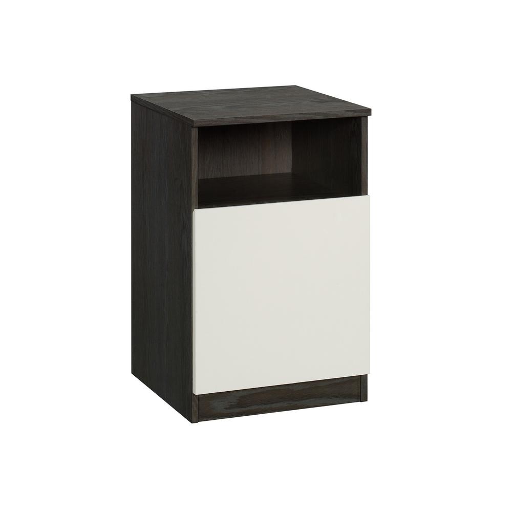 Sauder Hudson Court Charcoal Ash With Pearl Oak Accents Engineered Wood 1 Drawer Night Stand 24 In H X 15 In W X 15 In D 425825 The Home Depot