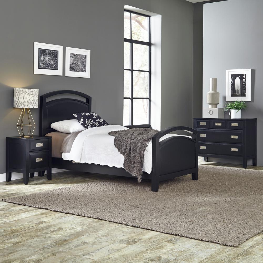 wood - black - twin - bedroom sets - bedroom furniture - the home depot