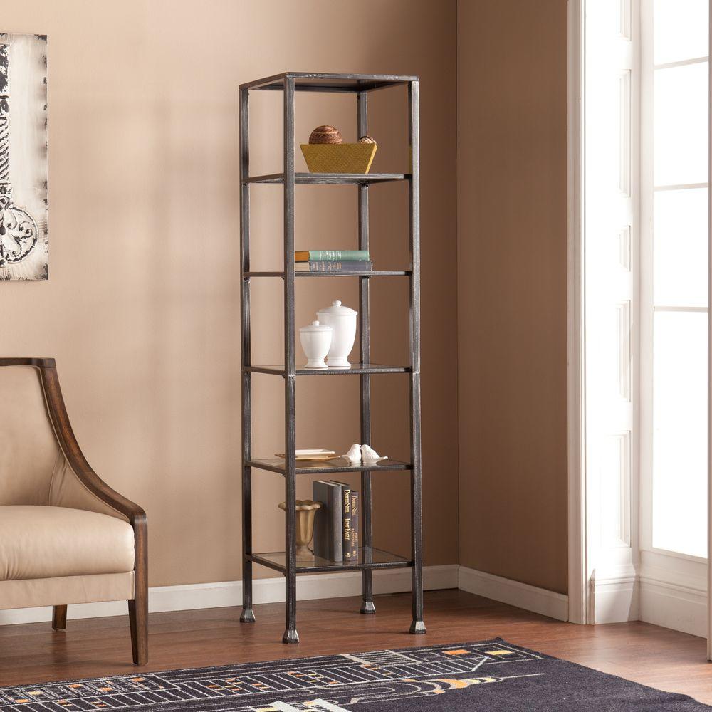 Southern Enterprises Marten 5 Shelf Metal And Glass Tower Hd888934 Southern Enterprises Marten 5 Shelf Metal And Glass Tower Hd888934 The Home Depot