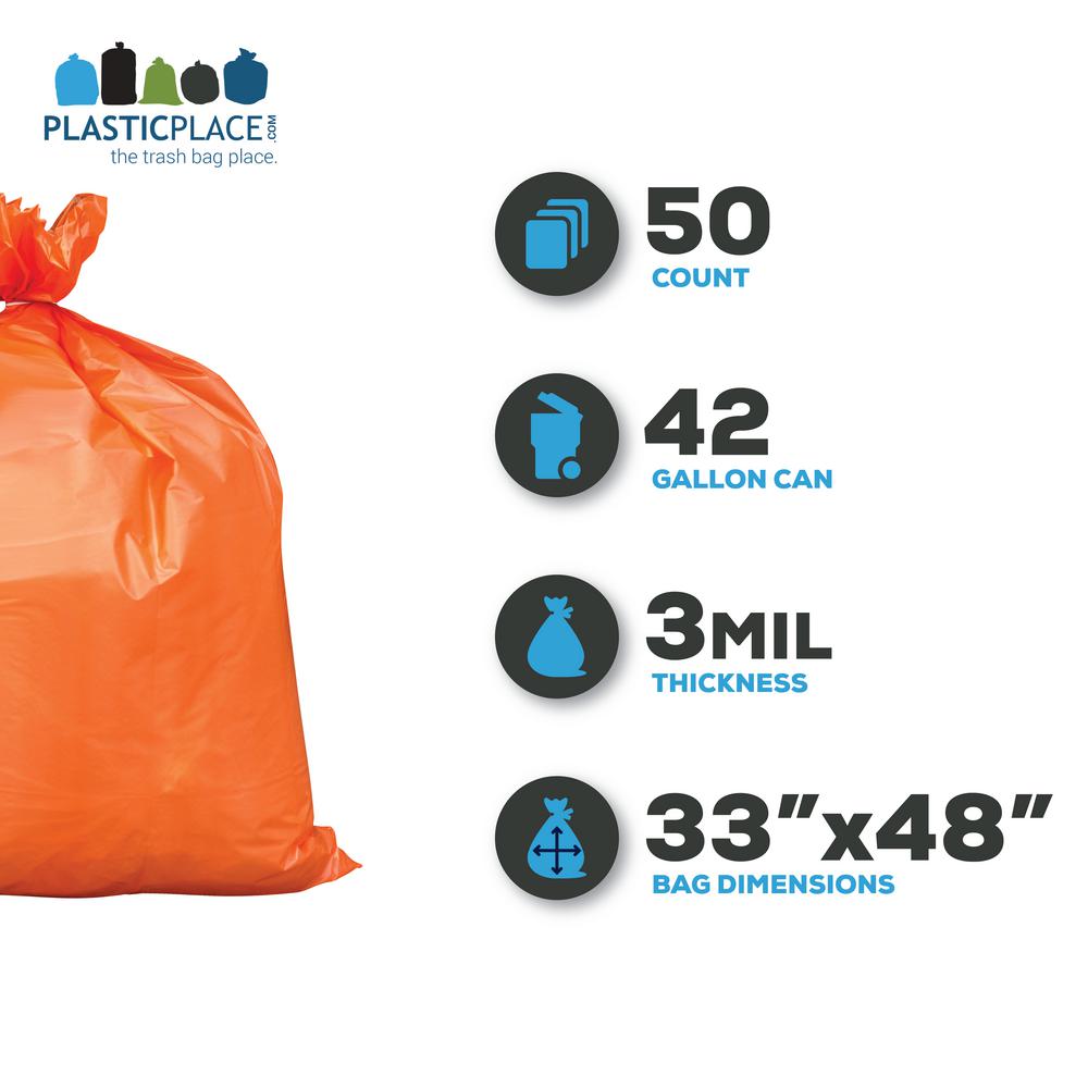 heavy duty orange trash bags