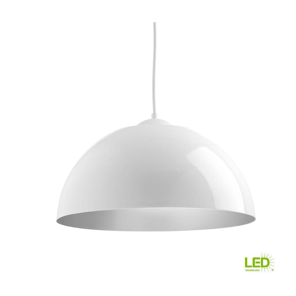 Progress Lighting Dome Collection 17 Watt White Integrated Led Dome Collection 17 Watt White Integrated Led Pendant