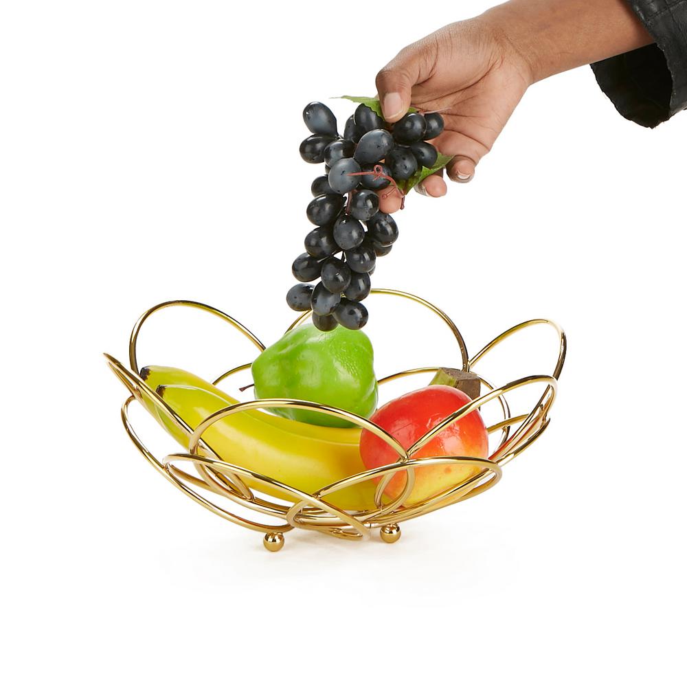 Mind Reader Gold Metal Fruit And Vegetable Basket Bowl Fruit