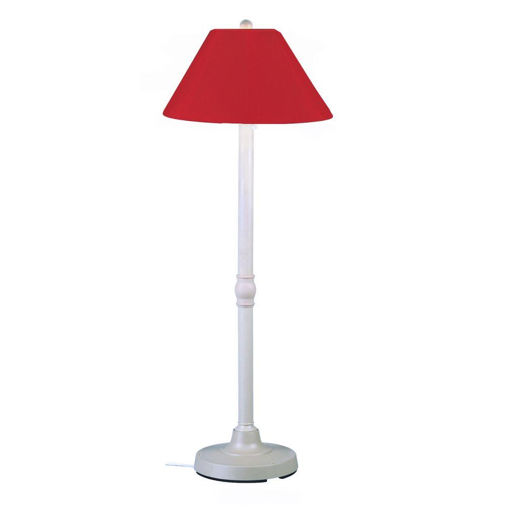 Patio Living Concepts San Juan 60 In Outdoor White Floor Lamp With Outdoor White Floor Lamp With Jockey Red Shade