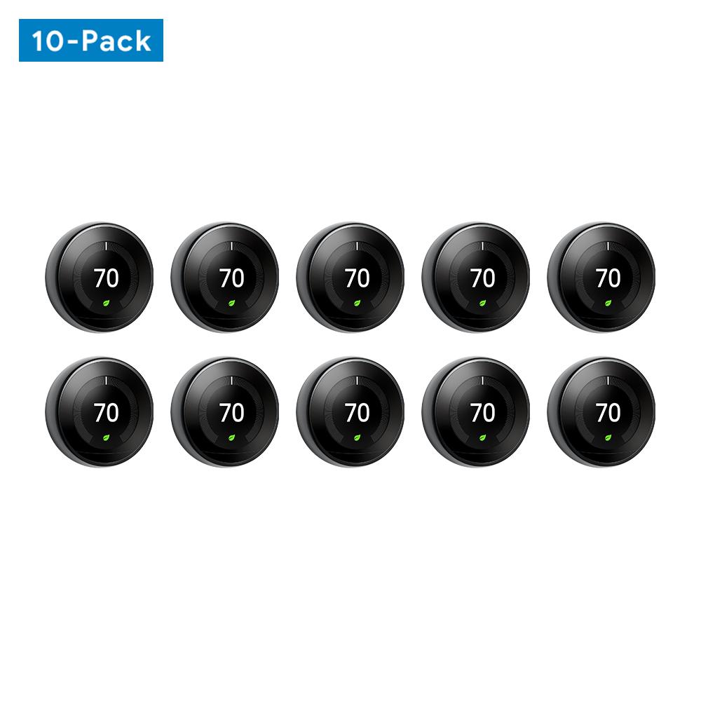 Google Nest Learning Thermostat 3rd Gen in Mirror Black 10pack BrickSeek