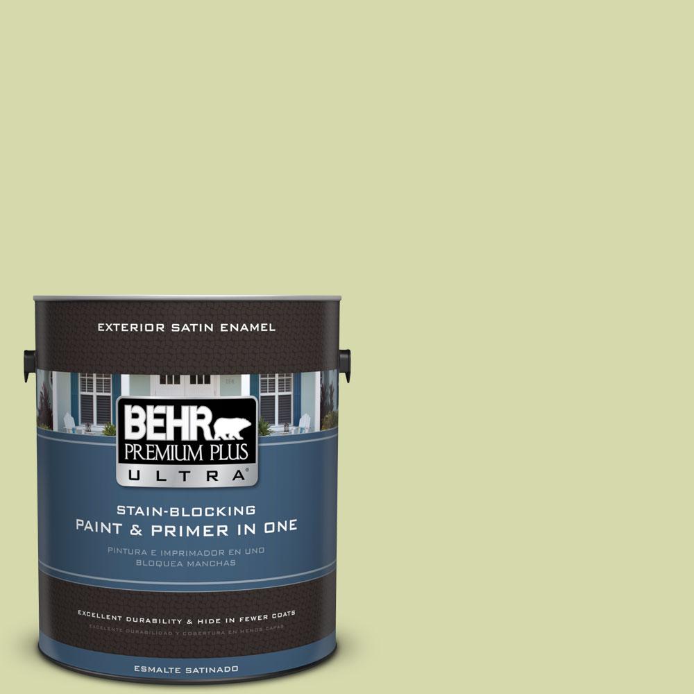 BEHR Premium Plus Ultra 1gal. 410C3 Celery Sprig Satin Enamel