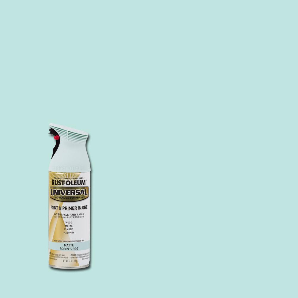 Rust Oleum Universal 12 Oz All Surface Matte Robin S Egg Spray All Surface Matte Robin S Egg Spray Paint And Primer