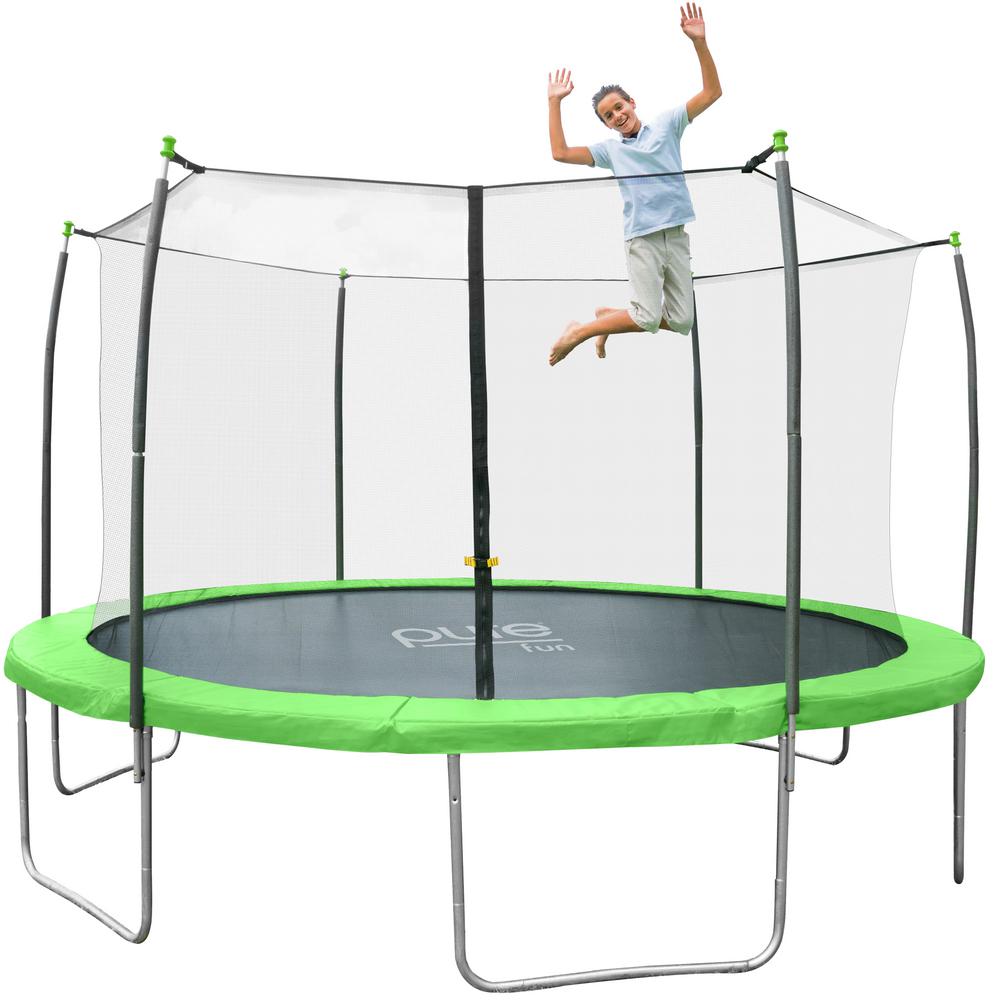 Pure Fun Dura Bounce 12 Ft Trampoline With Enclosure 9312ts The Home Depot