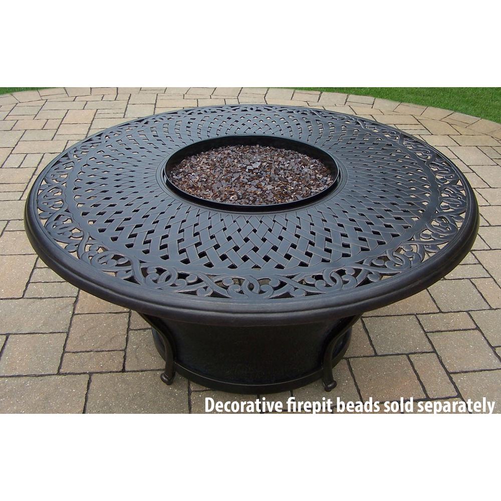 48 In X 24 In Cast Aluminum Round Gas Firepit Table With Built