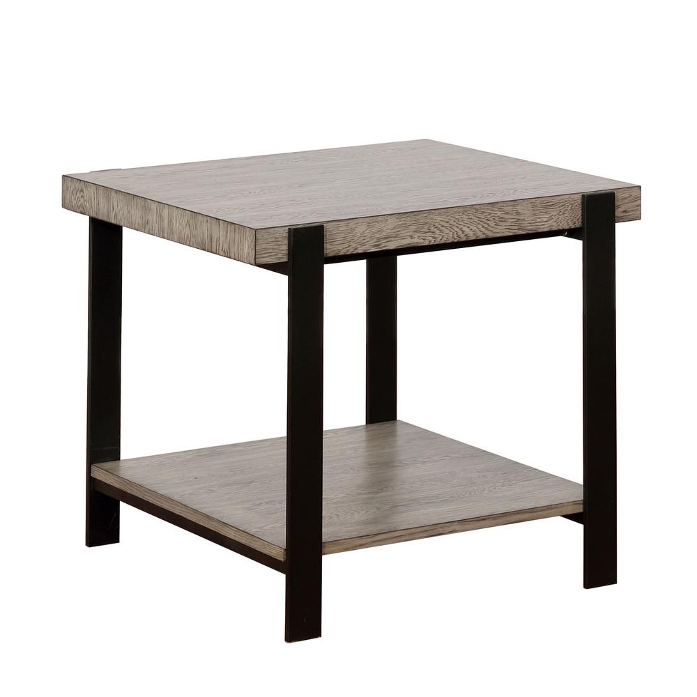 Furniture Of America Jimmy Gray 1 Shelf End Table Idf 4618e The Furniture Of America Jimmy Gray 1 Shelf End Table