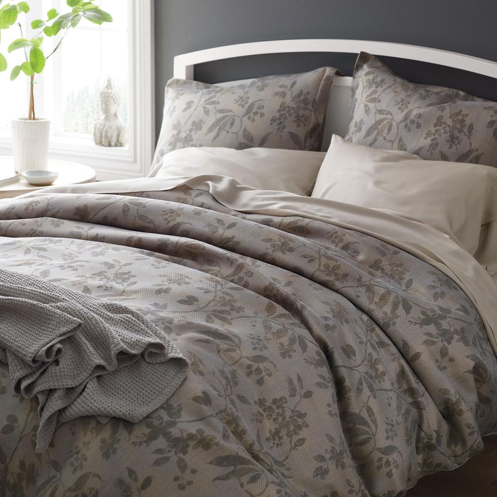 The Company Store Lyman Gray Botanical Tencel Lyocell King Duvet