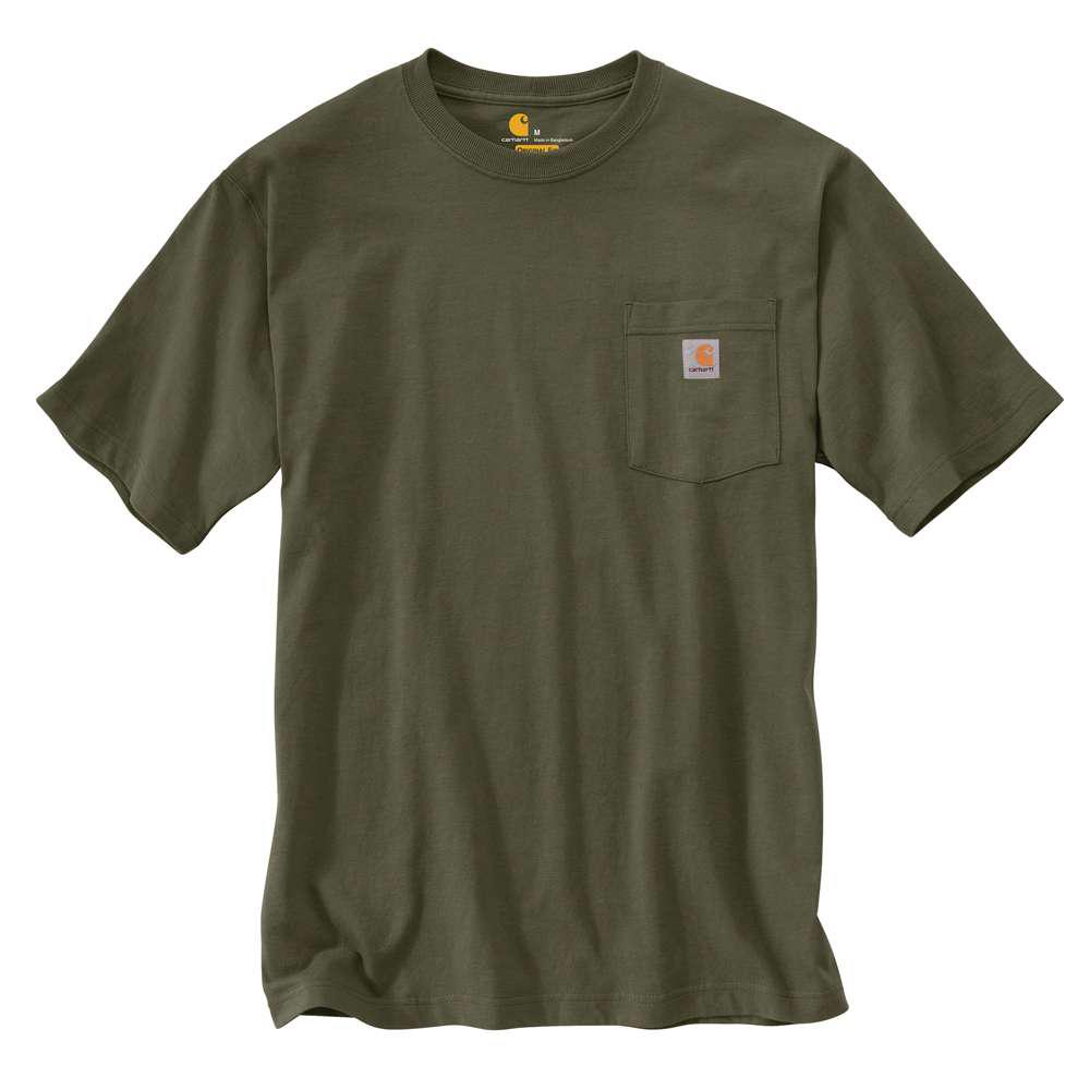 Carhartt Men's Tall Large Army Green Cotton Short-Sleeve T-Shirt-K87 ...