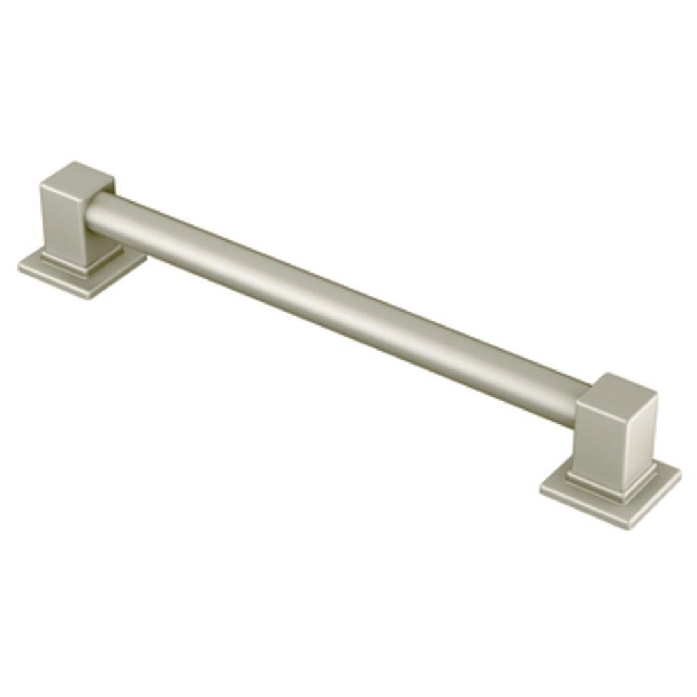 MOEN 90 Degree 12 in. x 1.25 in. Concealed Screw Grab Bar in Brushed