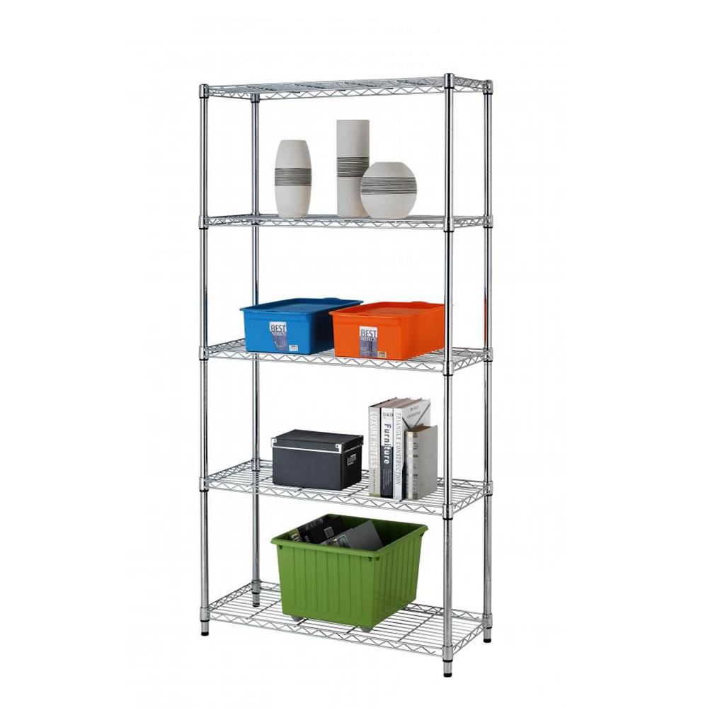 Finnhomy 6 Tier Wire Shelving Unit Adjustable Steel Wire Rack Shelving 6 Shelves Steel Storage Rack