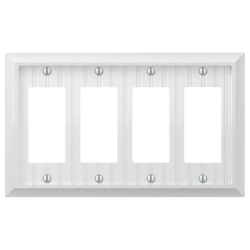 Cottage 4Gang Decora Wall Plate White279R4W The Home Depot