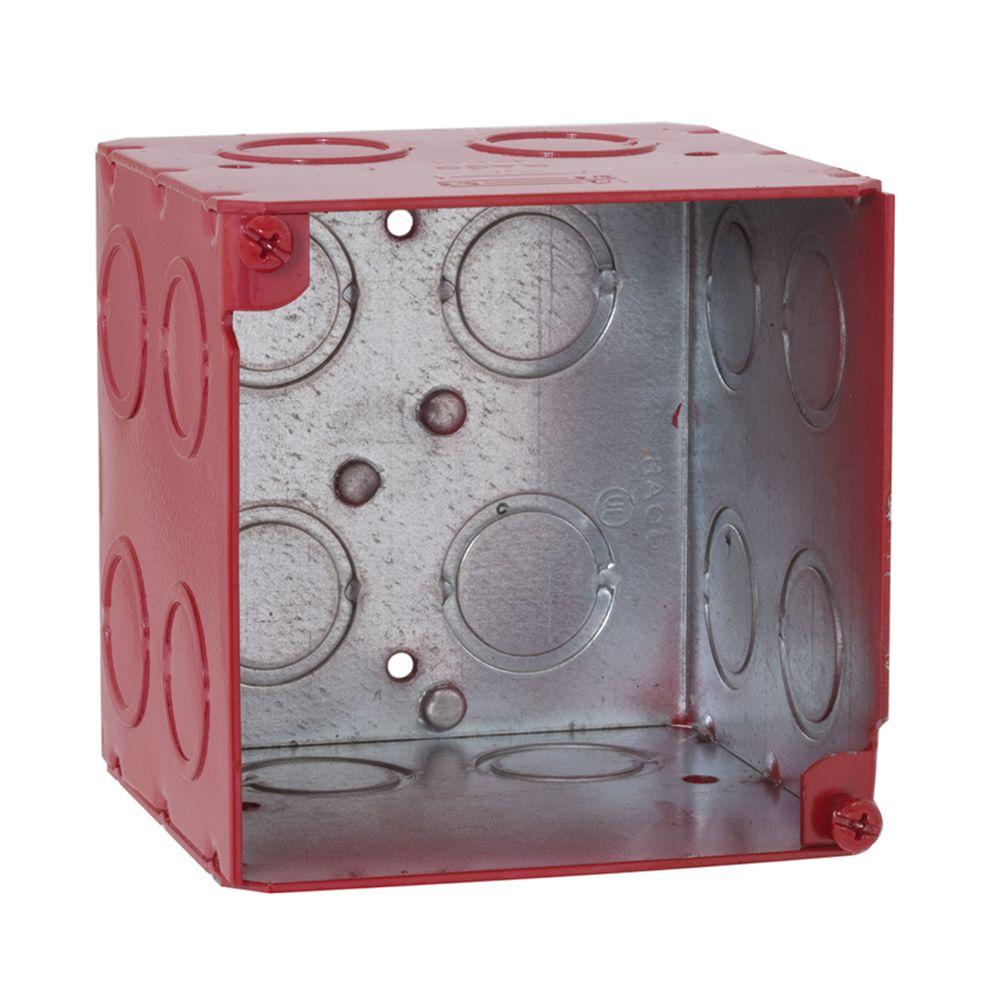 RACO 3-3/4 in. Square Welded Box, 3-1/2 Deep with 1/2 and 3/4 in