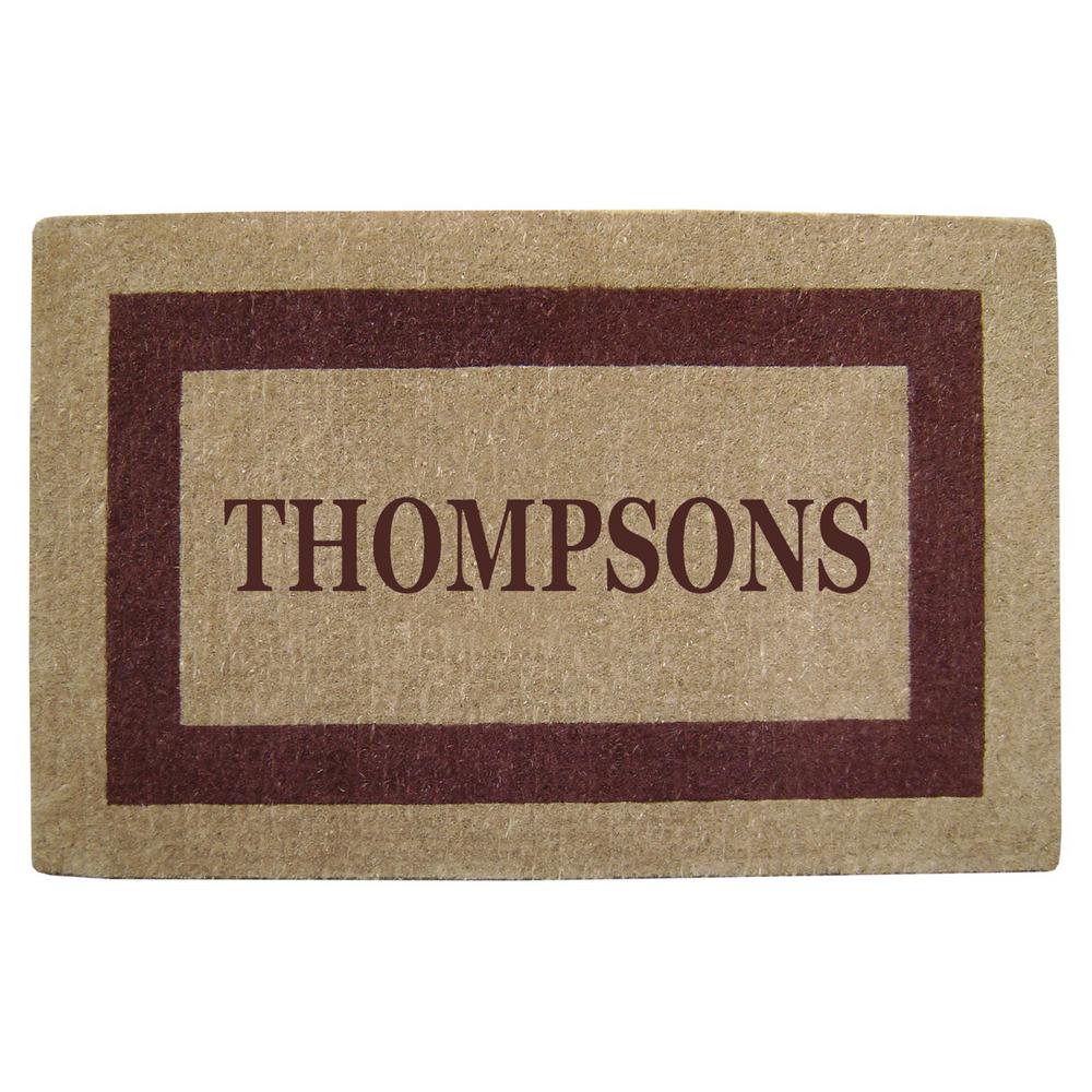 Nedia Home Single Picture Frame Brown 30 In X 48 In Heavy Duty Coir Personalized Door Mat