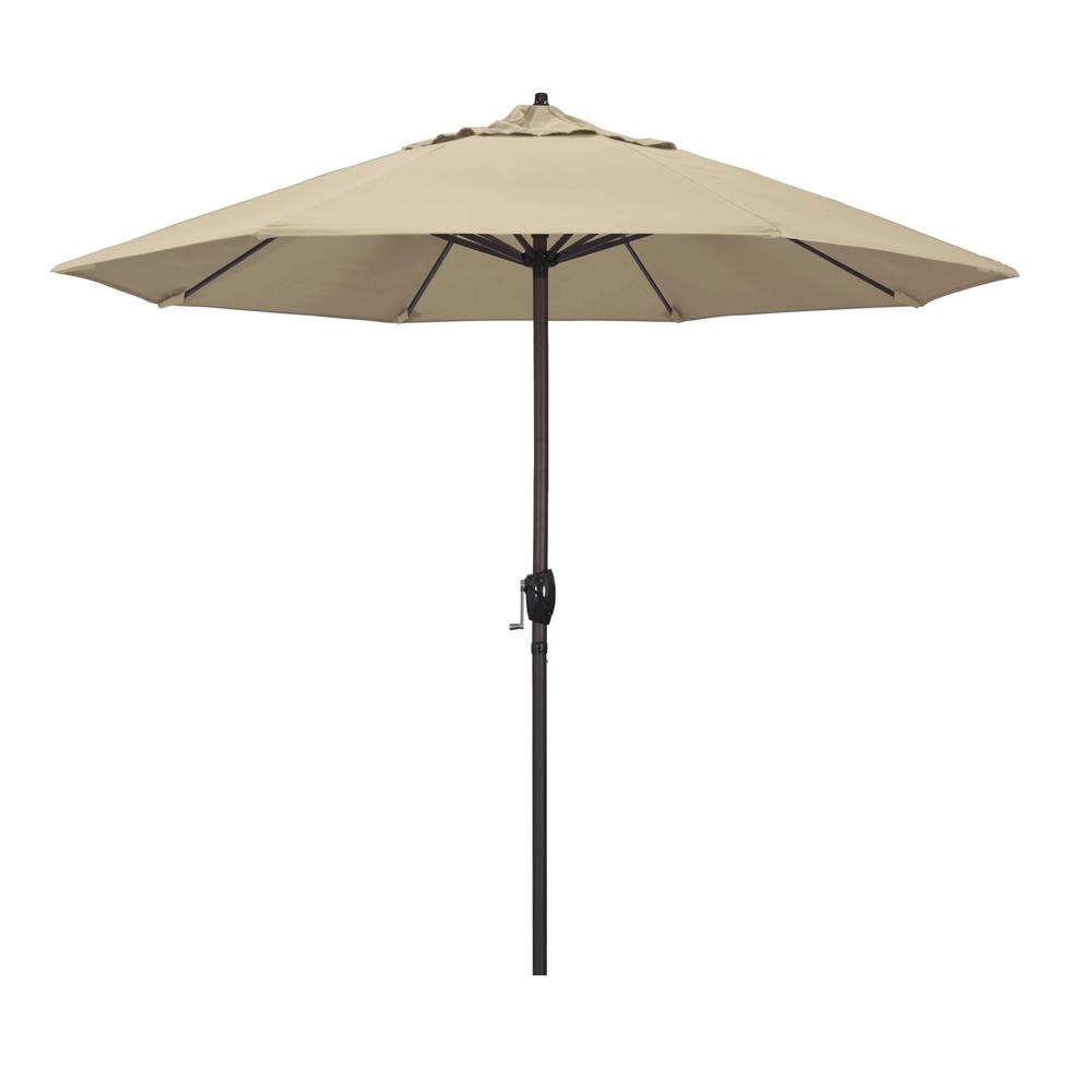 California Umbrella 9 ft. Aluminum Market Auto Tilt Crank Lift Bronze ...