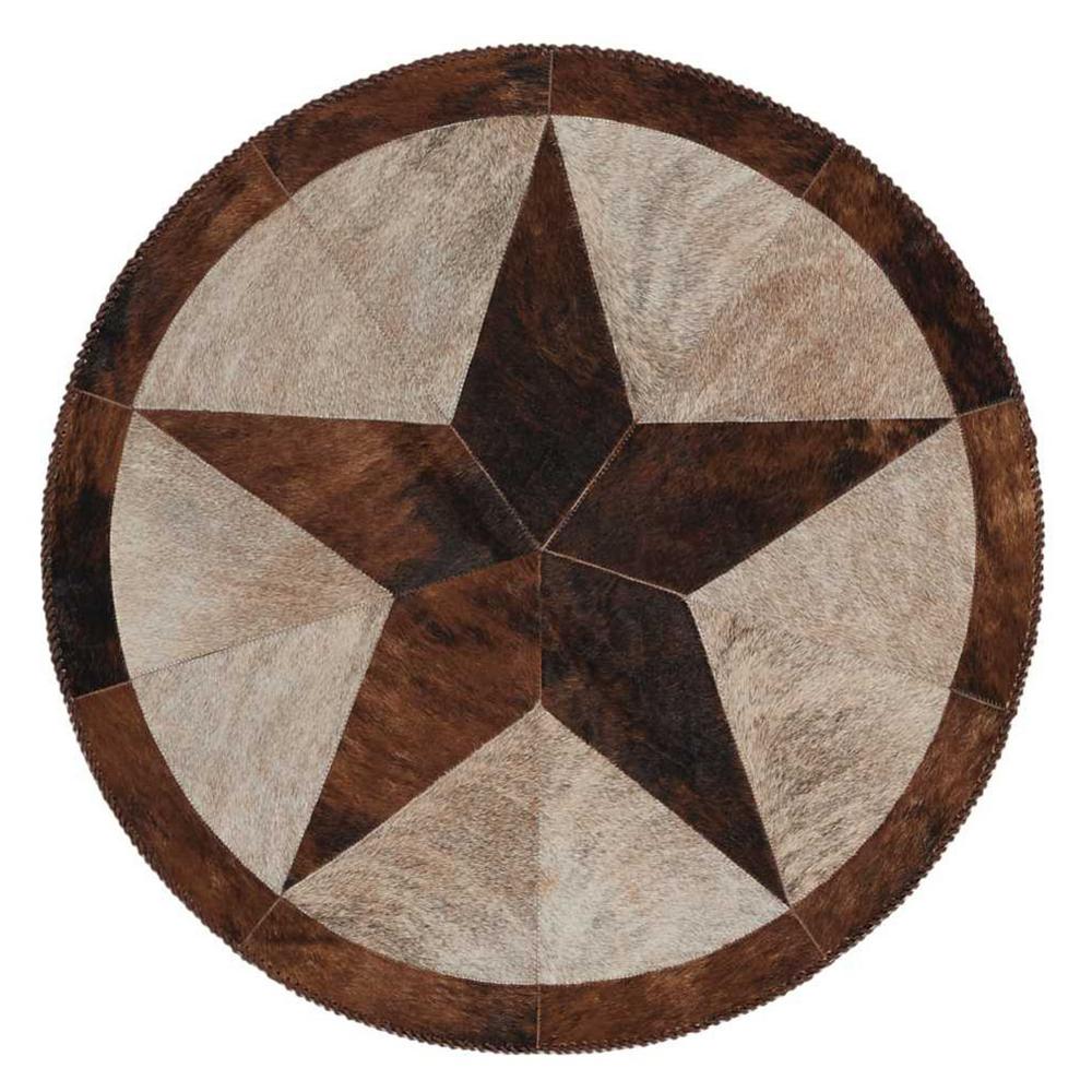Mina Victory Vintage Star Brown 4 Ft X Round Area Rug 038250 Mina Victory Vintage Star Brown 4 Ft X Round Area Rug